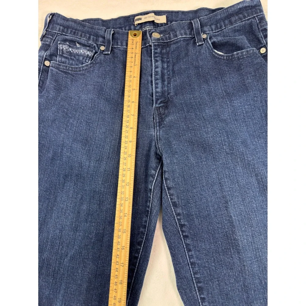 Levis 505 Straight Leg Jeans Dark Wash Blue Denim Mens 16M W33 L32